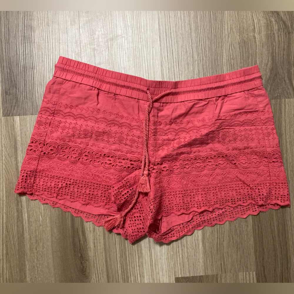 LOFT pink eyelet shorts